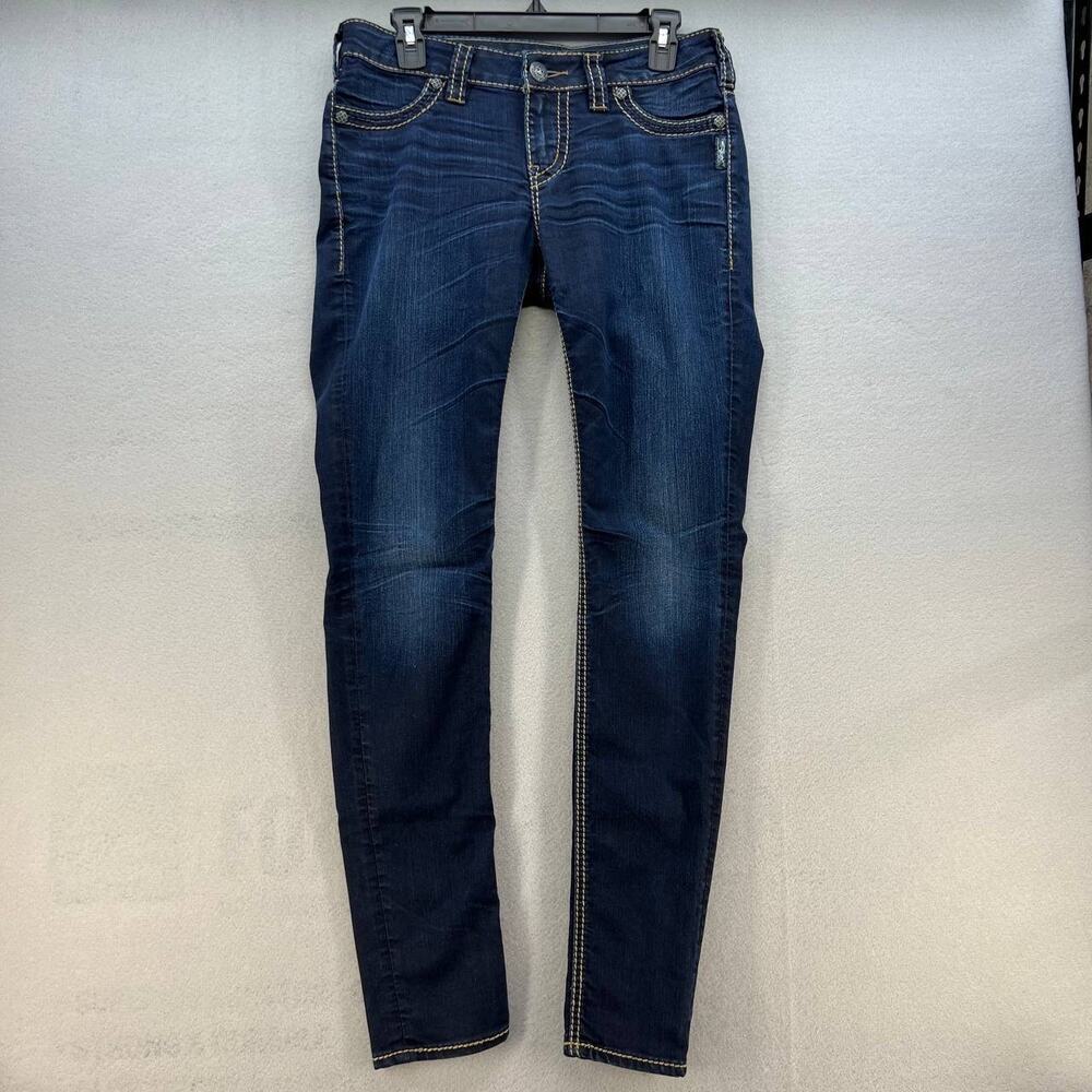 Silver Jean Co. Suki Mid Super Skinny Faux Flap Pocket W28/L31 Dark Wash